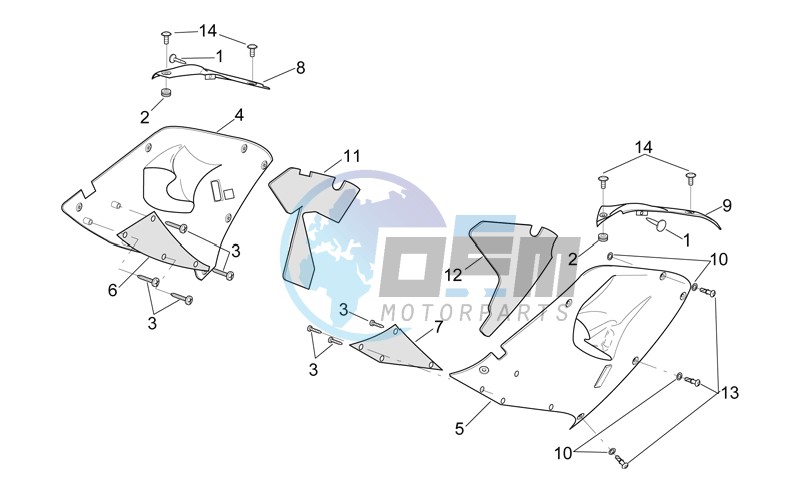 Central body - Upper fairings