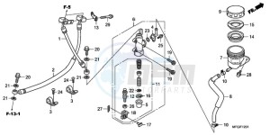 CB600FA3A Europe Direct - (ED / ABS ST 25K) drawing REAR BRAKE MASTER CYLINDER (CB600FA/FA3)