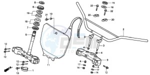 CR500R drawing HANDLE PIPE/TOP BRIDGE/ STEERING STEM (CR500RS)