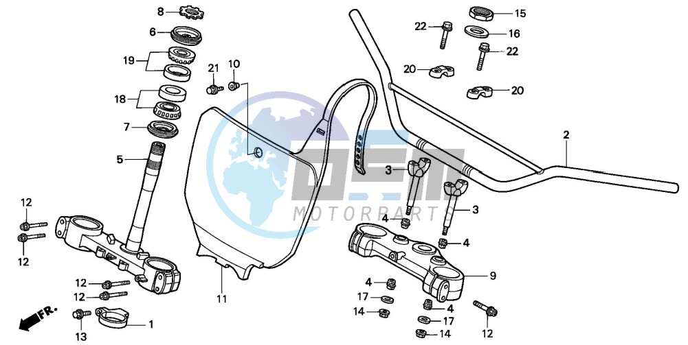 HANDLE PIPE/TOP BRIDGE/ STEERING STEM (CR500RS)