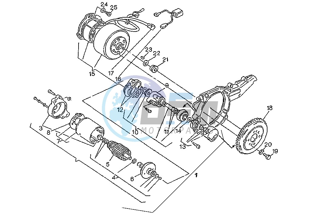 FLYWHEEL-STARTING MOTOR SJCE