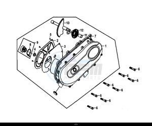 CROX 50 (45Km/h) (AE05WA-EU) (E4) (L8-M0) drawing L. CRANK CASE COVER