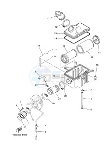 YFM450FWA YFM450DE GRIZZLY 450 IRS (1CUL 1CUM 1CUN) drawing INTAKE