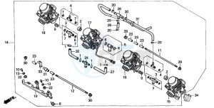 CB600F2 HORNET drawing CARBURETOR (ASSY.)