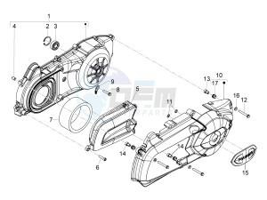 MP3 300 ie lt Touring drawing Crankcase cover - Crankcase cooling