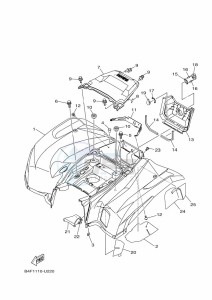 YFM700FWAD GRIZZLY 700 EPS (BDEA) drawing REAR FENDER