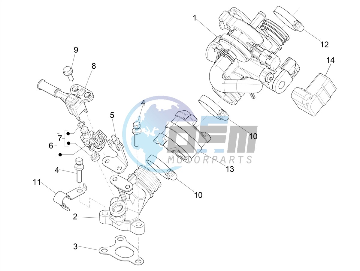 Throttle body - Injector - Induction joint