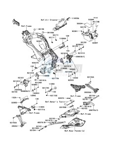 Z1000SX ZX1000GCF FR GB XX (EU ME A(FRICA) drawing Frame Fittings