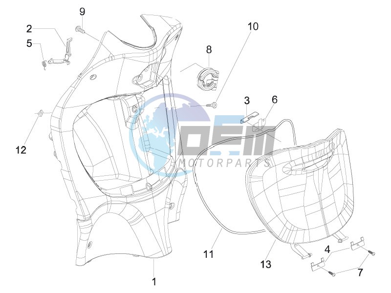 Front glove-box - Knee-guard panel