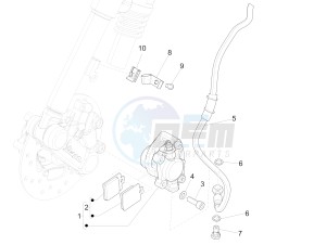 125 4T 3V ie Primavera (APAC) drawing Brakes pipes - Calipers