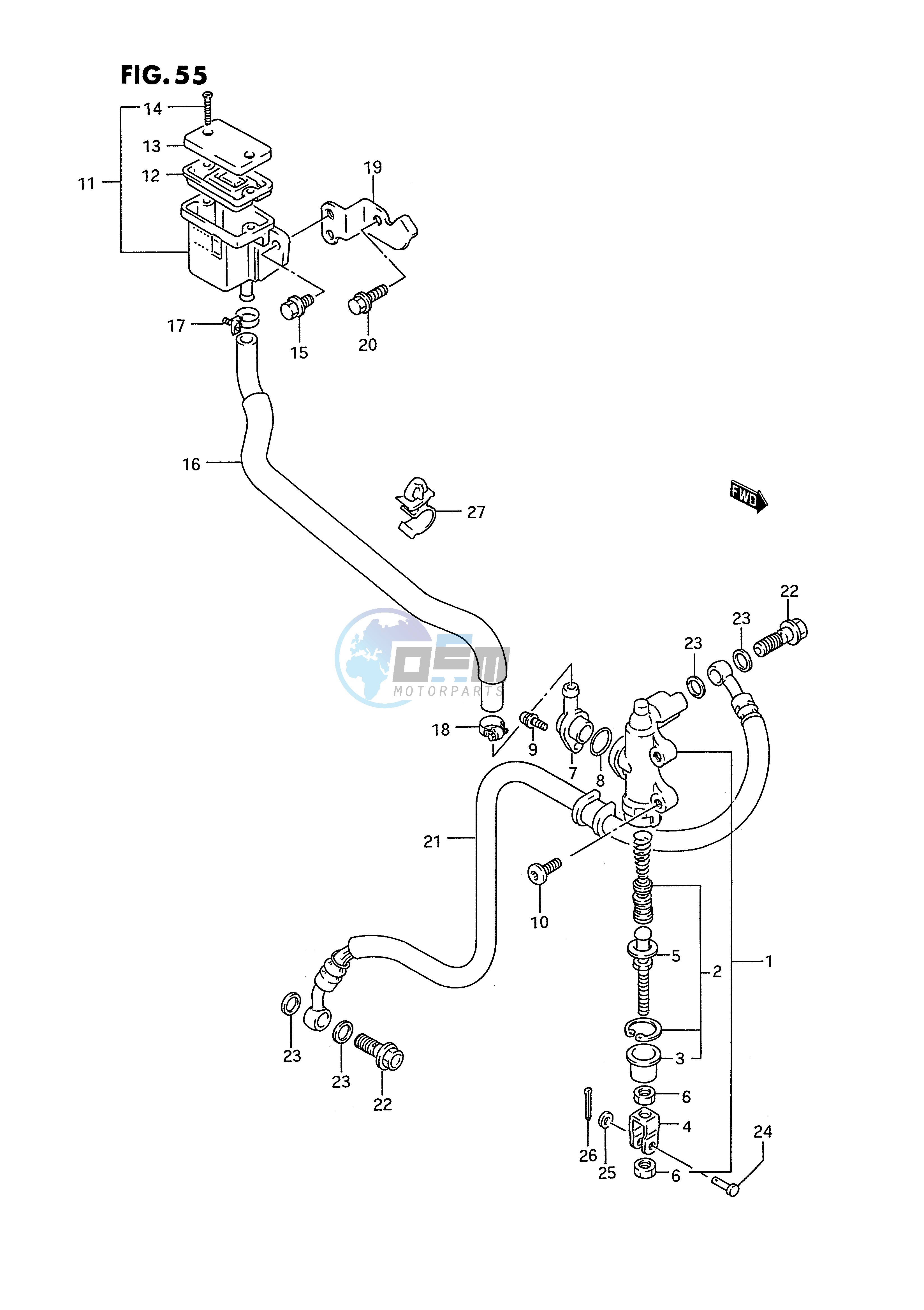 REAR MASTER CYLINDER (MODEL N P)