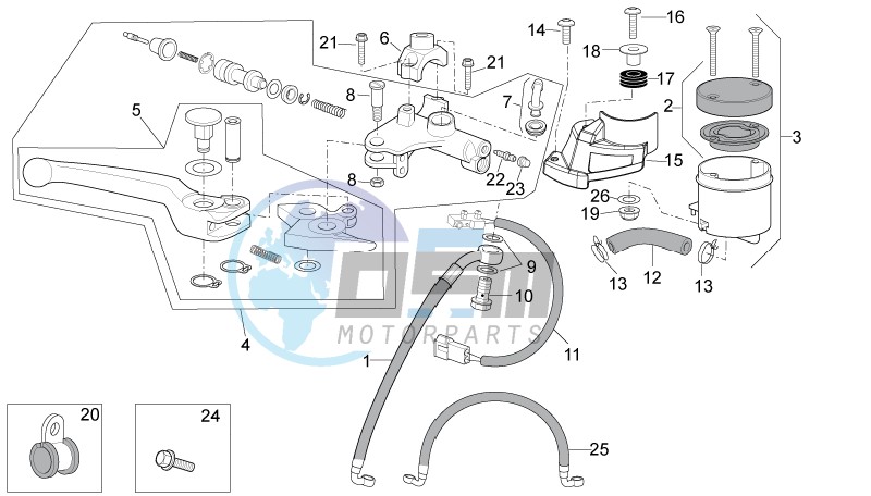 Front master brake cilinder