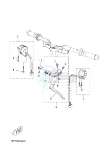 YZF-R125 R125 (5D7P 5D7P 5D7P) drawing HANDLE SWITCH & LEVER