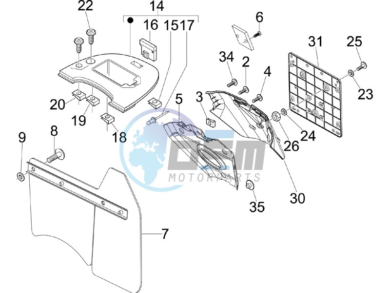 Rear cover - Splash guard