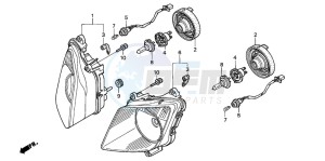 VTR1000SP RC51 drawing HEADLIGHT