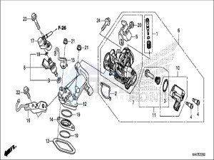 NSC110MPDH UK - (E) drawing THROTTLE BODY/FUEL INJECTOR