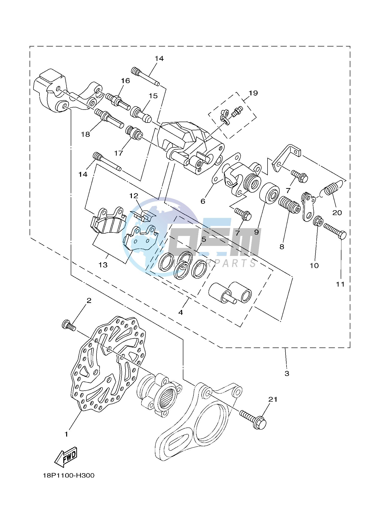 REAR BRAKE CALIPER