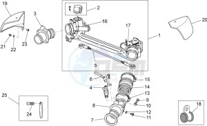 V7 Racer 750 drawing Throttle body