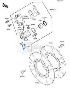 ZX 750 A [GPZ 750] (A3) [GPZ 750] drawing FRONT BRAKE