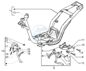 Liberty 50 ptt drawing Chassis - Central stand