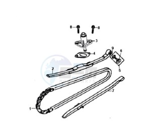 ORBIT 50 25KMH drawing CHAIN / CHAIN TENSIONER / CHAIN GUIDE