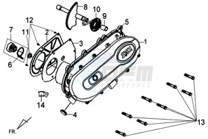 X'PRO 50 (45 KM/H) (AE05W4-EU) (L4-M1) drawing L. CRANK CASE COVER / X'PRO 50 (45 KM/H) (AE05W4-EU) (L4-M1)