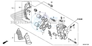 VFR1200X Europe Direct - (ED) drawing L. FRONT BRAKE CALIPER