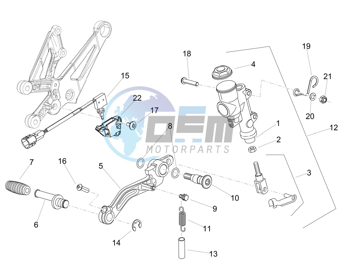 Rear master cylinder