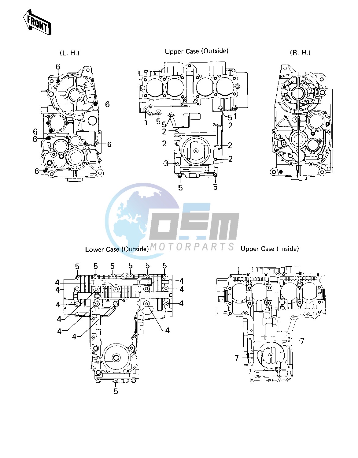 CRANKCASE BOLT & STUD PATTERN -- 80-81 A1_A2- -