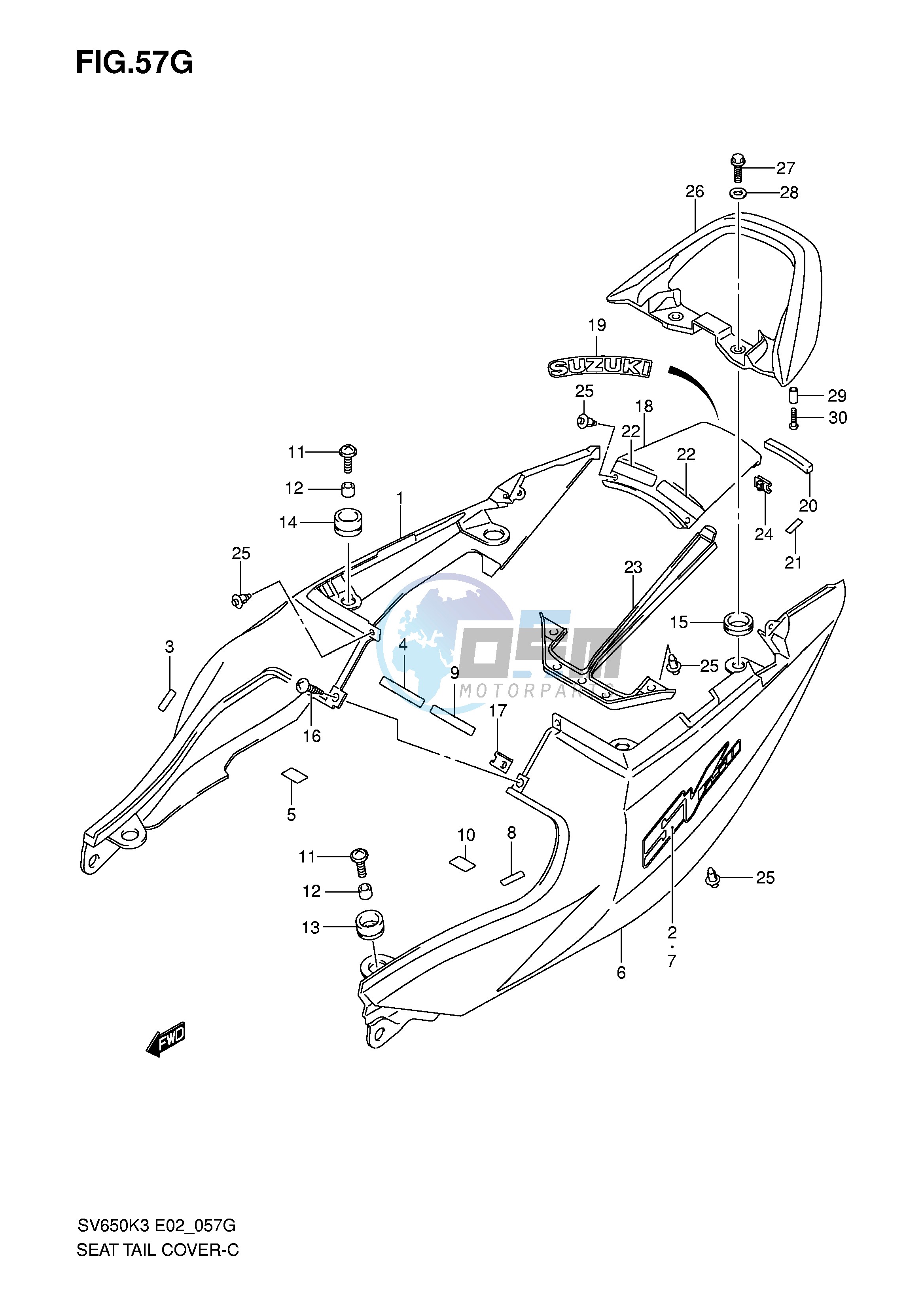 SEAT TAIL COVER (SV650K7 AK7 UAK7)