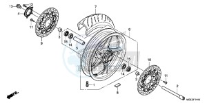 VFR1200FF VFR1200F UK - (E) drawing FRONT WHEEL