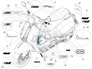 GTS 300 SUPER HPE-TECH 4T 4V IE ABS E4 (EMEA) drawing Plates - Emblems