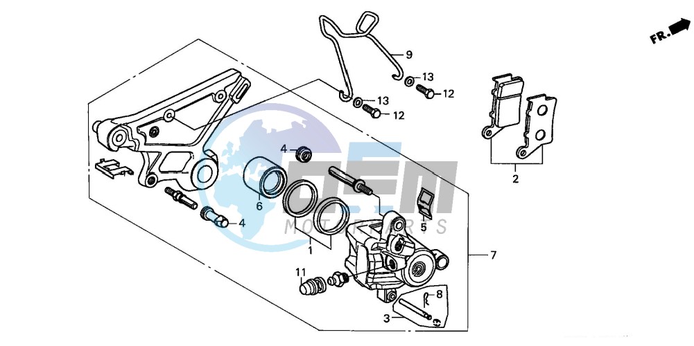 REAR BRAKE CALIPER (3)