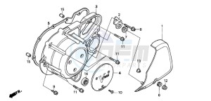 VT1100C2 drawing LEFT CRANKCASE COVER (VT1100CS/CT)