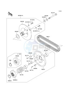 KAF 400 C [MULE 610 4X4 HARDWOODS GREEN HD] (C6F-C9F) C7F drawing DRIVEN CONVERTER_DRIVE BELT