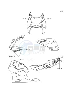 ZX 600 F [NINJA ZX-6R] (F1-F3) [NINJA ZX-6R] drawing DECALS-- GREEN_WHITE- --- ZX600-F1- -