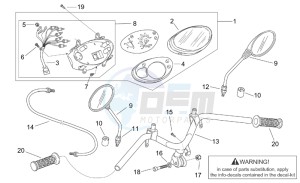 Scarabeo 50 2t (eng. Minarelli) drawing Handlebar - Dashboard