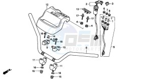 TRX300FW FOURTRAX 300 4X4 drawing HANDLE PIPE/HANDLE COVER