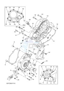 MT125A MT-125 ABS MT-125 ABS (BR35 BR35 BR35 BR35) drawing CRANKCASE COVER 1