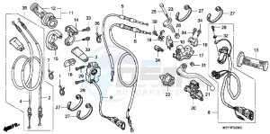 CRF450XC drawing HANDLE LEVER/SWITCH/CABLE