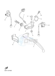 YZ250FX (B297 B298 B299 B299 B29A) drawing HANDLE SWITCH & LEVER