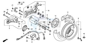 FJS600A 400 SILVER WING drawing REAR WHEEL