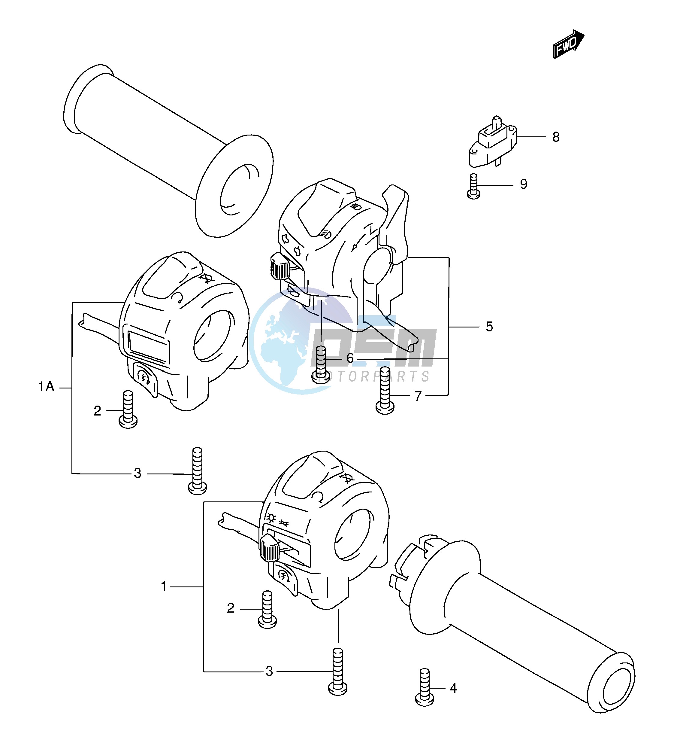 HANDLE SWITCH (MODEL W X Y K1 K2)