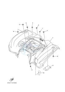 YFM700FWBD YFM70KPSJ KODIAK 700 EPS SPECIAL EDITION (B32D) drawing REAR FENDER