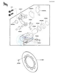 KX 250 C [KX250] (C2) [KX250] drawing FRONT BRAKE -- 84 KX250-C2- -