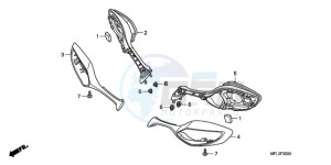 CBR1000RR9 Europe Direct - (ED / TRI) drawing BACK MIRROR