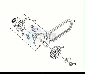 JET4 RX 125 (XE12W4-EU) (E5) (M1) drawing MOVABLE DRIVE FACE ASSY