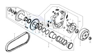 JET ONE 50 drawing CLUTCH / V-SNAAR