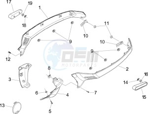 GTS 300 ie USA drawing Side cover - Spoiler