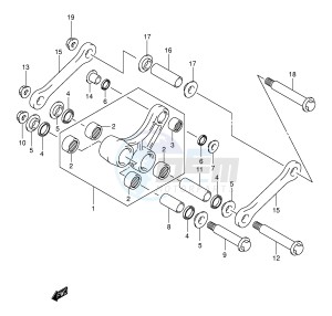 RM250 (E3-E28) drawing REAR CUSHION LEVER (MODEL K1)